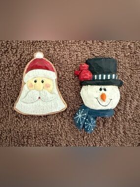 Eddie Walker Midwest Of Cannon Falls Snowman Christmas Holiday Pin & Santa mint